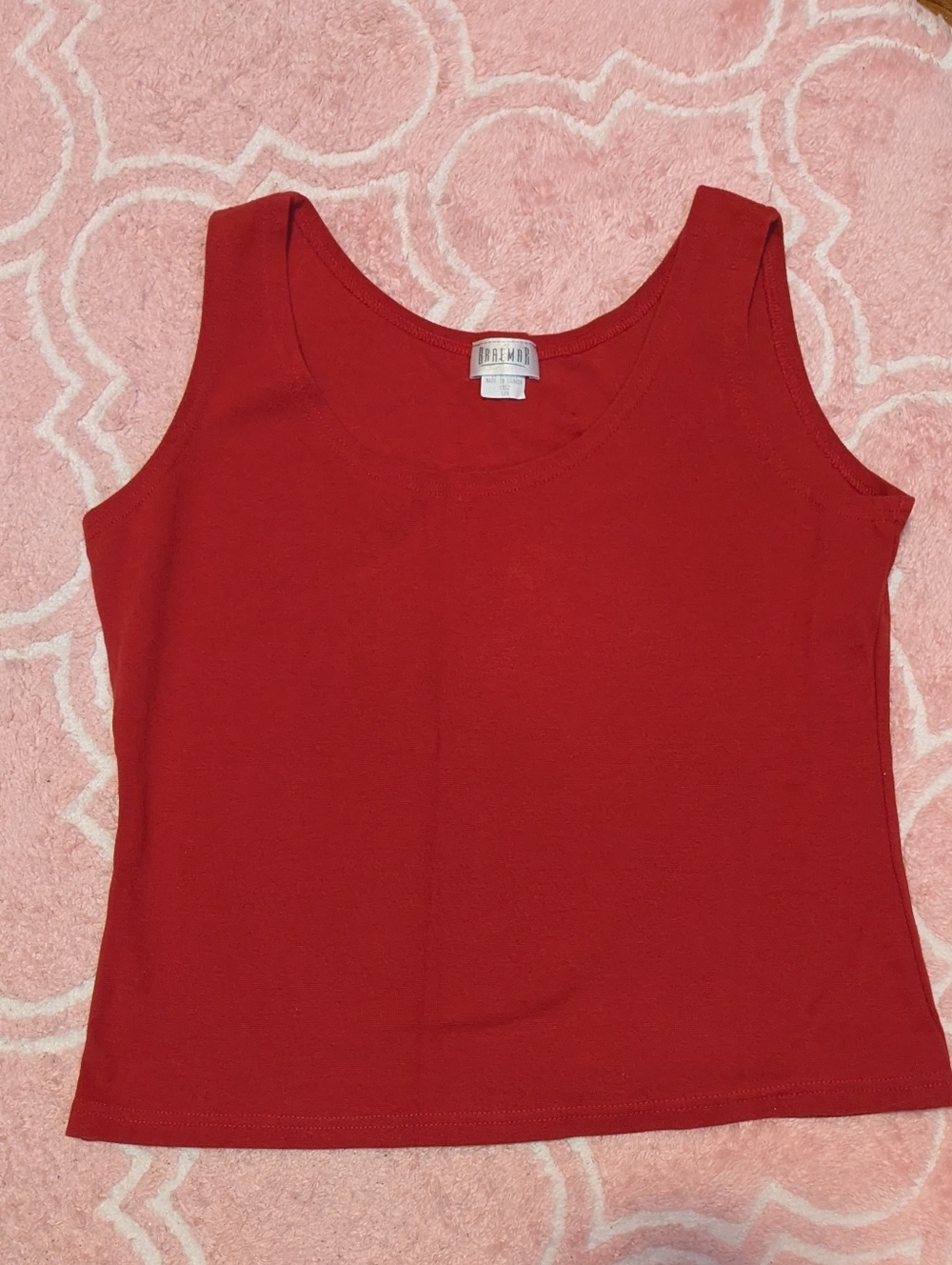 Red Scoop-Neck Tank Top Made In Canada